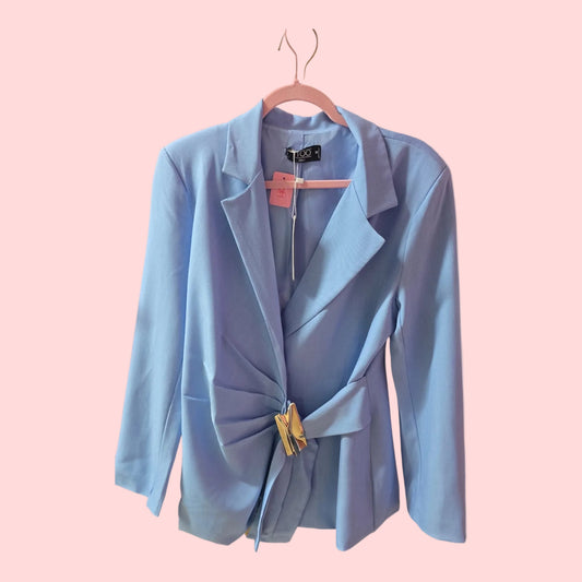 Blazer con Cierre de Hebilla y Lazo