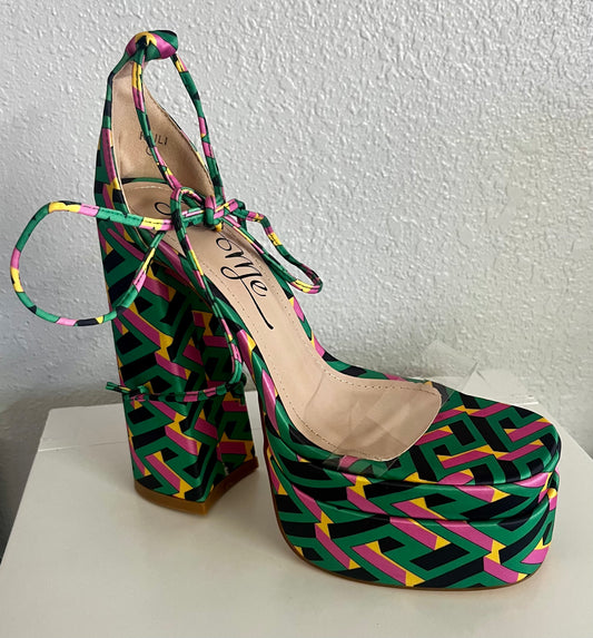 Green Multi-Color Heel