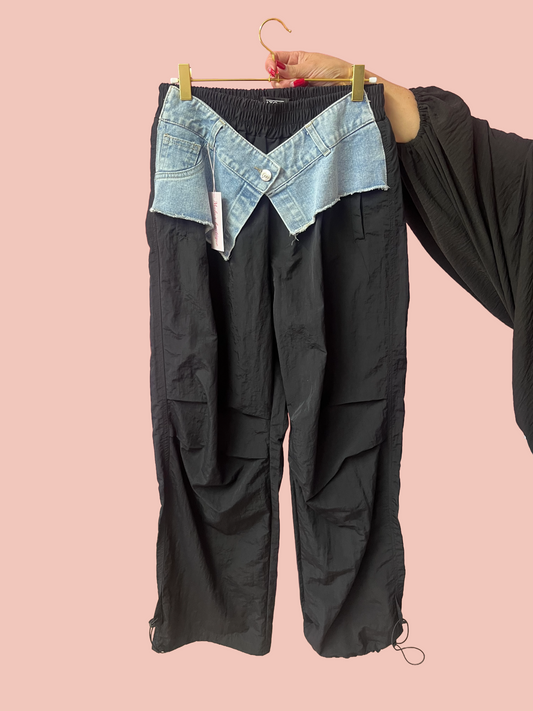 Black and Denim Pant