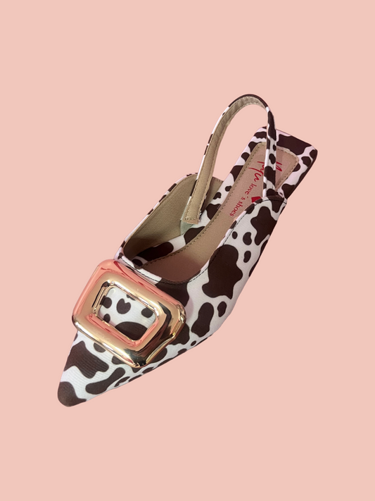 Cow Print Flats